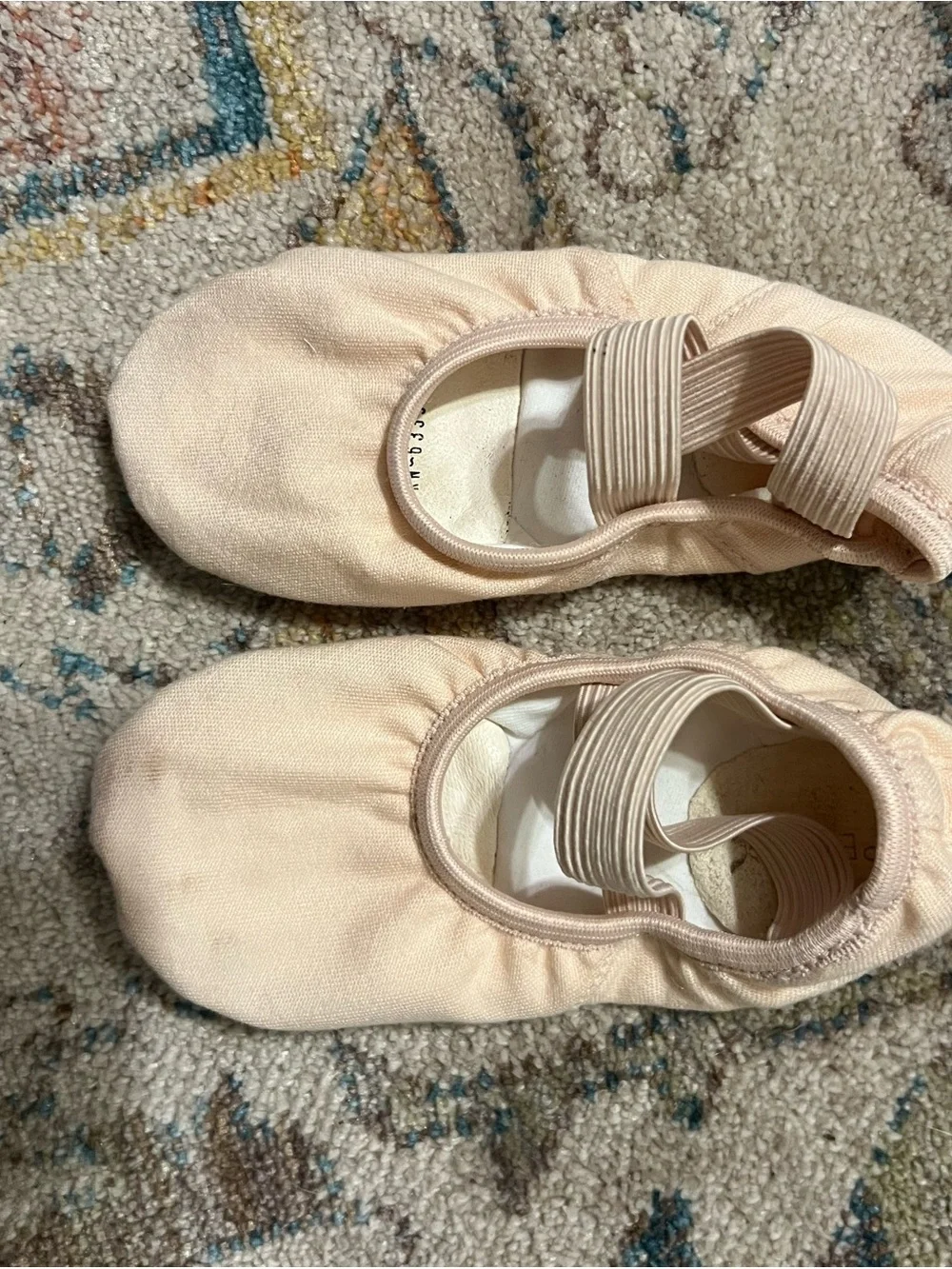 Kids Ballet Slippers in Light Pink - Elastic Strap Dance Shoes